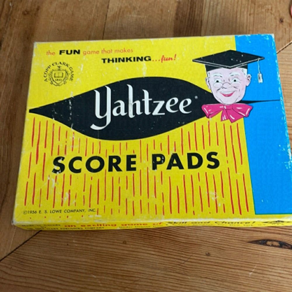 1956 Yahtzee score pads  fun game that makes thinking fun